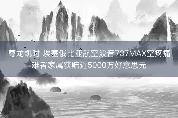 尊龙凯时 埃塞俄比亚航空波音737MAX空疼痛难者家属获赔近5000万好意思元