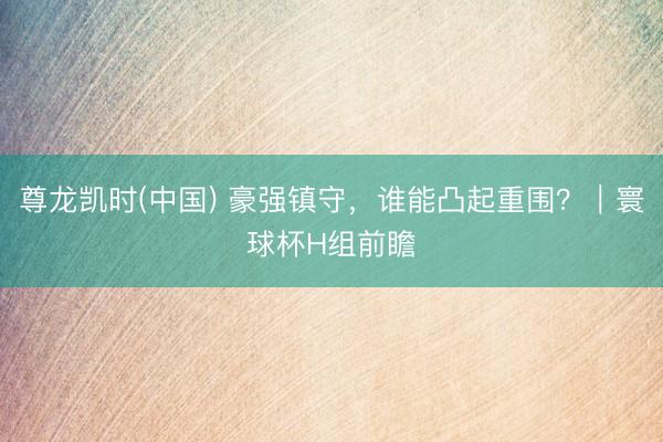 尊龙凯时(中国) 豪强镇守，谁能凸起重围？｜寰球杯H组前瞻