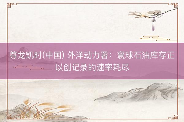 尊龙凯时(中国) 外洋动力署：寰球石油库存正以创记录的速率耗尽