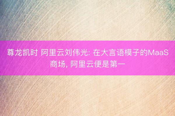尊龙凯时 阿里云刘伟光: 在大言语模子的MaaS商场, 阿里云便是第一