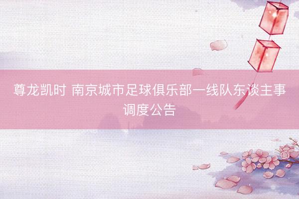 尊龙凯时 南京城市足球俱乐部一线队东谈主事调度公告