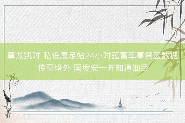 尊龙凯时 私设餍足站24小时蕴蓄军事禁区数据传至境外 国度安一齐知道细目