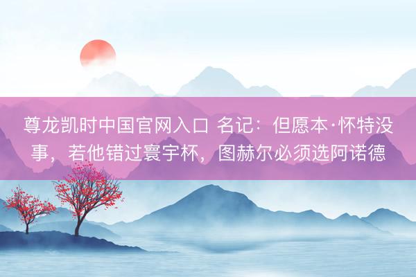 尊龙凯时中国官网入口 名记：但愿本·怀特没事，若他错过寰宇杯，图赫尔必须选阿诺德