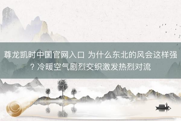 尊龙凯时中国官网入口 为什么东北的风会这样强? 冷暖空气剧烈交织激发热烈对流