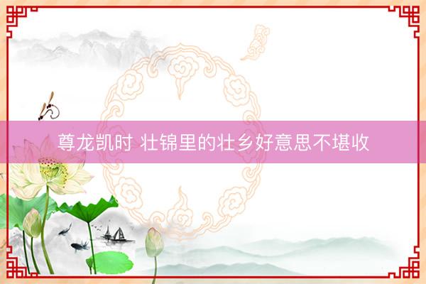 尊龙凯时 壮锦里的壮乡好意思不堪收