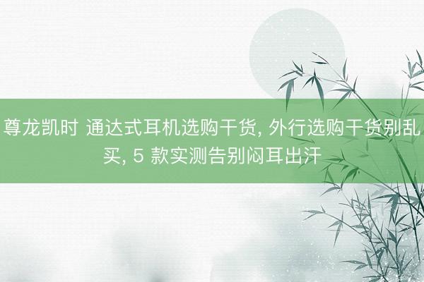 尊龙凯时 通达式耳机选购干货， 外行选购干货别乱买， 5 款实测告别闷耳出汗