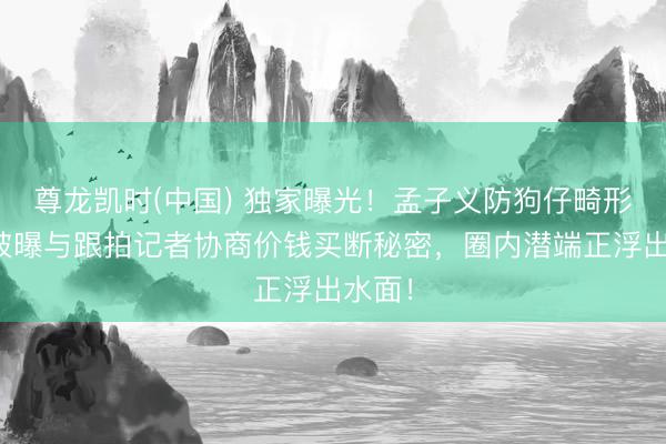 尊龙凯时(中国) 独家曝光！孟子义防狗仔畸形招：被曝与跟拍记者协商价钱买断秘密，圈内潜端正浮出水面！