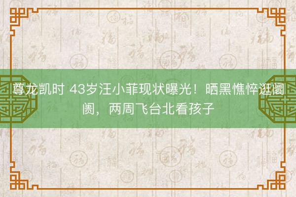 尊龙凯时 43岁汪小菲现状曝光！晒黑憔悴逛阛阓，两周飞台北看孩子