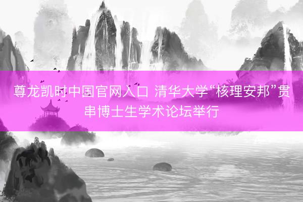 尊龙凯时中国官网入口 清华大学“核理安邦”贯串博士生学术论坛举行
