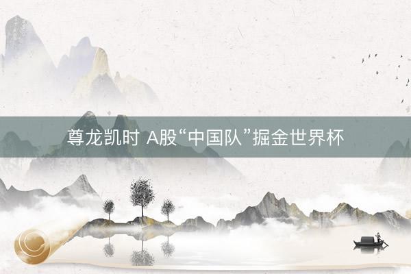 尊龙凯时 A股“中国队”掘金世界杯